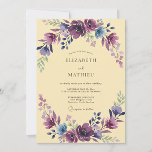 Convite Casamento com Floral Delicado e Florescimento de A