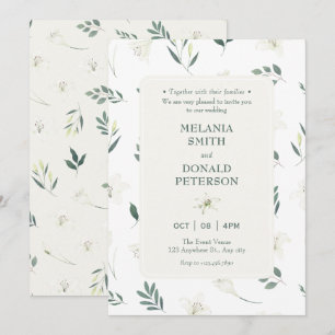 Convite Casamento com flores brancas
