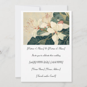 Convite Casamento com Flores de Basswood Americanas