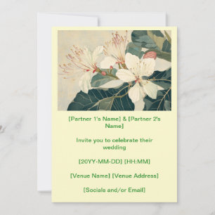Convite Casamento com Flores de Basswood Americanas