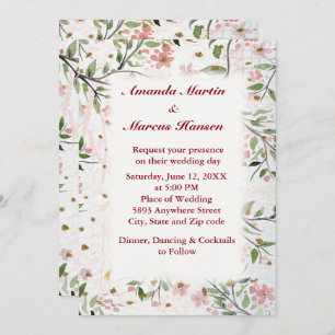 Convite Casamento com Flores de Cereja Japonesas