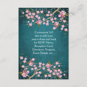 Convite Casamento com Flores de Cerejeira Japonesa Rosa Ja