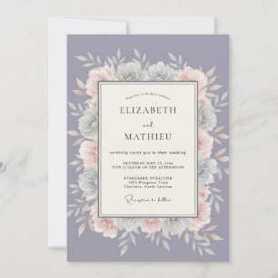 Convite Casamento com Flores de Lavanda Suave