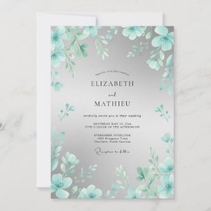 Convite Casamento com Flores Delicadas e Exuberantes em Az
