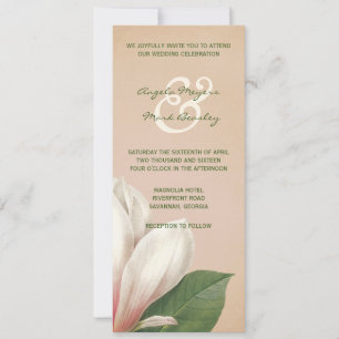 Convite Casamento com Flores do Sul da Magnolia   Pincel A