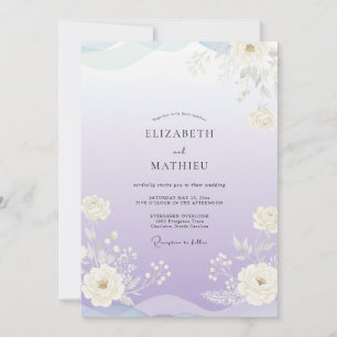 Convite Casamento com Flores Silvestres e Lavanda Suave