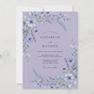 Convite Casamento com Florescimento Etéreo de Lavanda