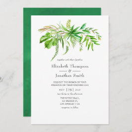 Convite Casamento com Floresta de Aquarela