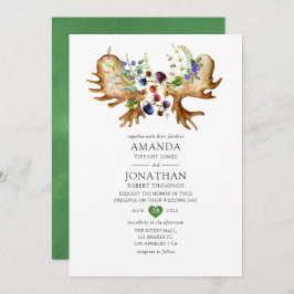 Convite Casamento com Floresta Russa de Aquarela