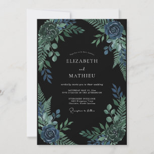 Convite Casamento com Folhagem de Eucalipto Safira da Meia