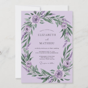 Convite Casamento com Folhagem Exuberante de Orquídea