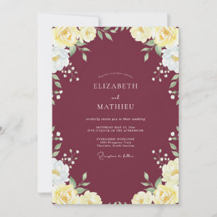 Convite Casamento com Folhas Amarelas e Marrom