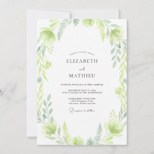 Convite Casamento com Folhas Chartreuse