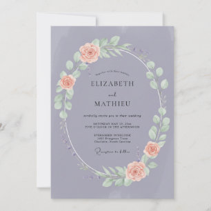 Convite Casamento com Folhas Coral Rosa