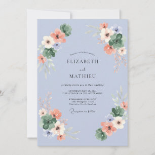 Convite Casamento com Folhas de Alperce e Vinca Menor
