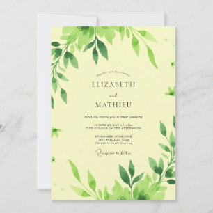 Convite Casamento com Folhas de Citron