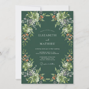 Convite Casamento com Folhas de Cobre Caçador