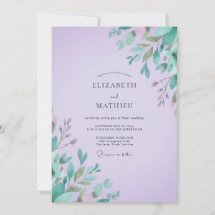 Convite Casamento com Folhas de Hortelã e Âmbar