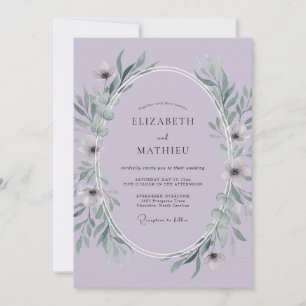 Convite Casamento com Folhas de Lilás