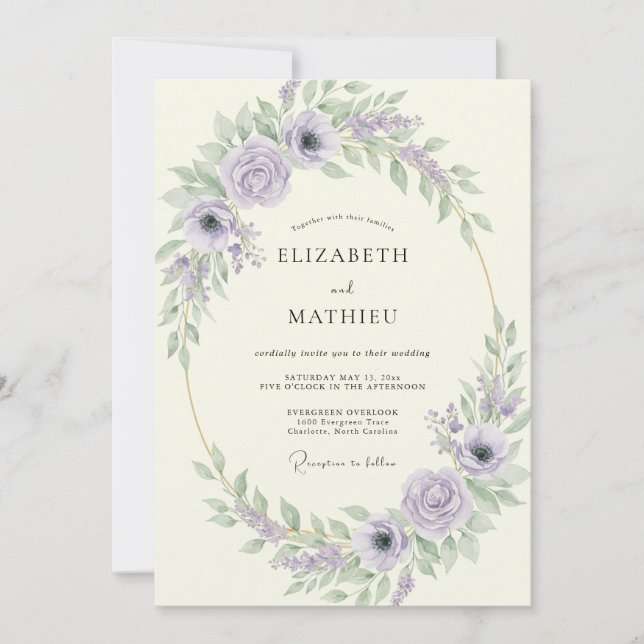 Convite Casamento com Folhas de Pistache (Frente)