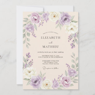 Convite Casamento com Folhas de Sálvia Lavanda