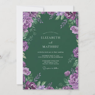 Convite Casamento com Folhas de Violeta da Floresta