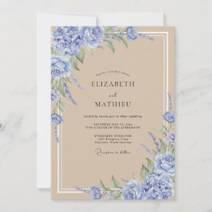 Convite Casamento com Folhas e Areia de Periwinkle