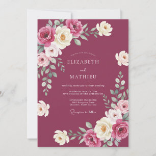Convite Casamento com Folhas e Creme Malva