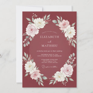 Convite Casamento com Folhas Roxas