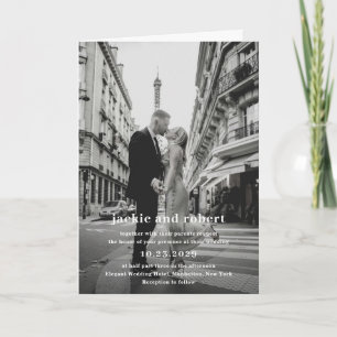 Convite Casamento com Foto de Código QR Minimalista Modern