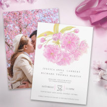 Casamento com foto de cor d'água da árvore de cere