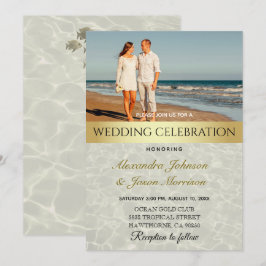 Convite Casamento com Foto de Praia