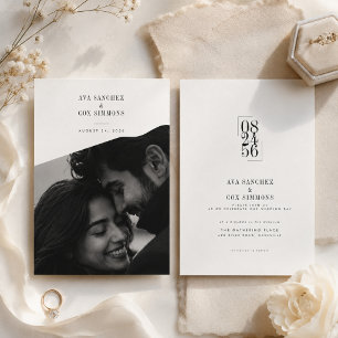Convite Casamento com Foto Diagonal Moderna