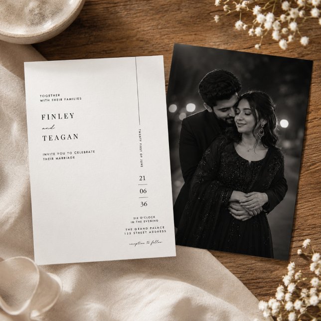 Convite Casamento com Foto Editorial Moderna (Criador carregado)