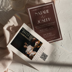 Convite Casamento com foto em código QR de dinheiro antigo