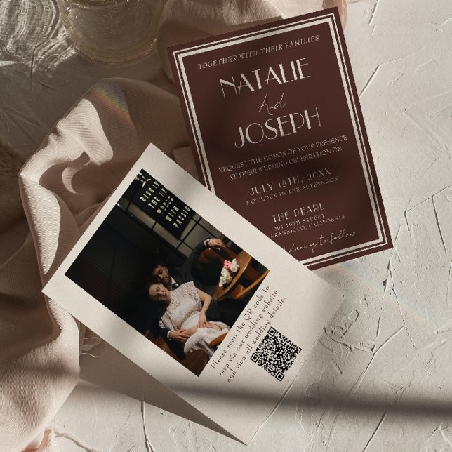 Convite Casamento com foto em código QR de dinheiro antigo (Criador carregado)