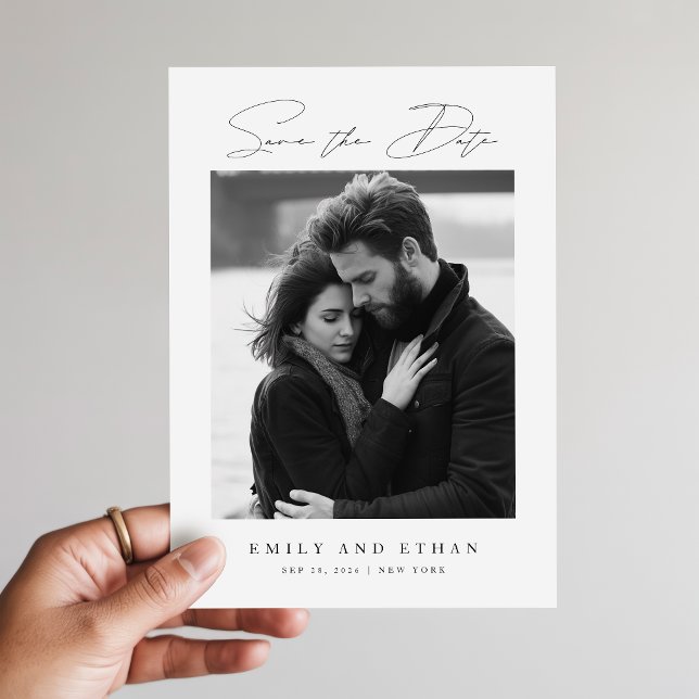 Convite Casamento com Foto em QR Code Preto e Branco Moder (Criador carregado)