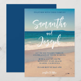 Convite Casamento com Foto na Praia Deep Blue