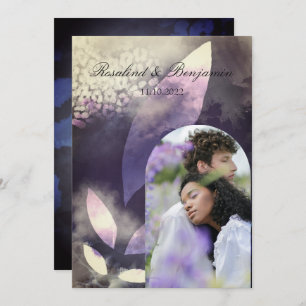 Convite Casamento com Foto por Arco Violeta Dourado Rosa V