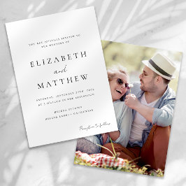 Convite Casamento com Fotografias de Script de Caligrafia 