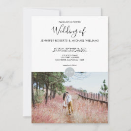 Convite Casamento com fotos modernas elegantes do monogram