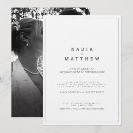 Convite Casamento com fotos verticais de texto branco de c