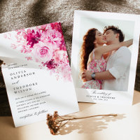Casamento com Fundo de Foto Floral Rosa Quente