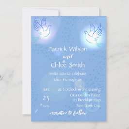 Convite Casamento com fundo de iluminação da pomba branca