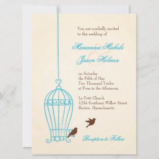 Convite Casamento com gaiola de aves e chocolate