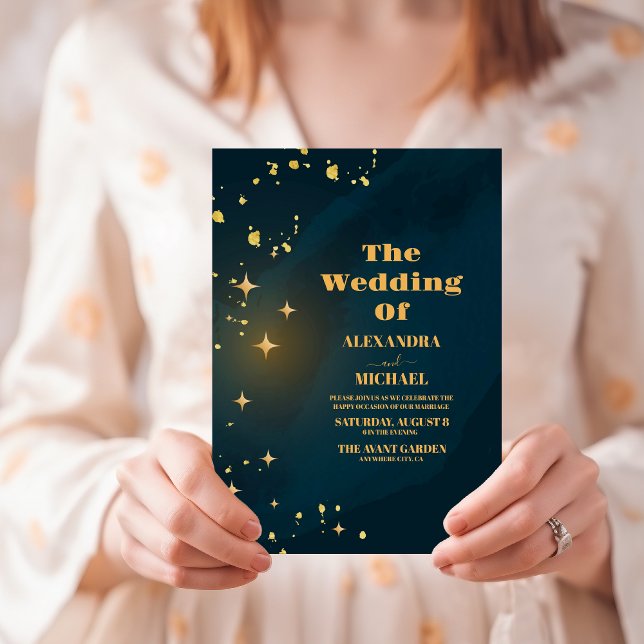 Convite Casamento com Galáxias Teais do Universo Exterior (Criador carregado)