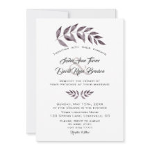 Casamento com Galhos de Tinta em Aquarela Minimali