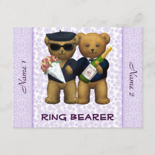 Convite Casamento com gay - Mancal - Lilac Teddy Bears