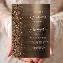 Casamento com Glitter de Bronze Brutado em Metal