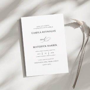 Convite Casamento com Grace Elegant Calliografia